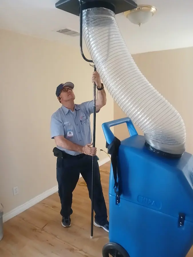 Mini Split Installation technician using HEPA equipment in Eastern Goleta Valley